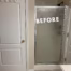 Primary bathroom before remodel with a small prefabricated shower and enclosed layout in a Briarcrest neighborhood home.